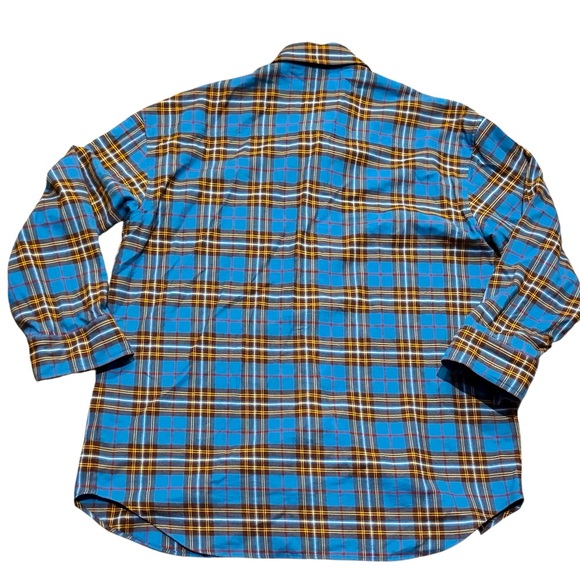AMIRI Blue and Brown Checkered Shirt Plaid Size Large Button Down - Picture 3 of 10